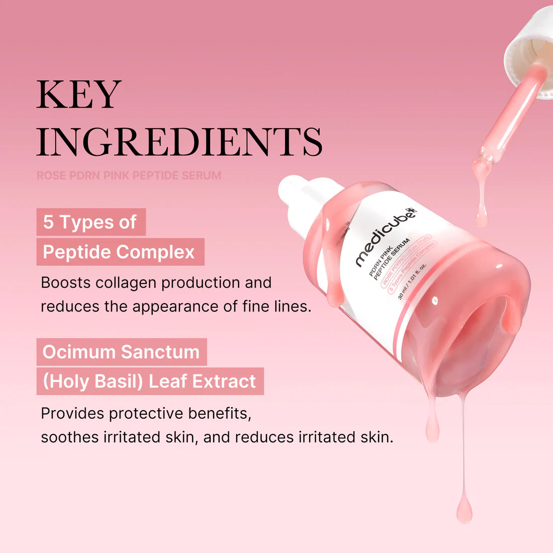 Medicube- PDRN Pink Peptide Serum (Rose Vegan)