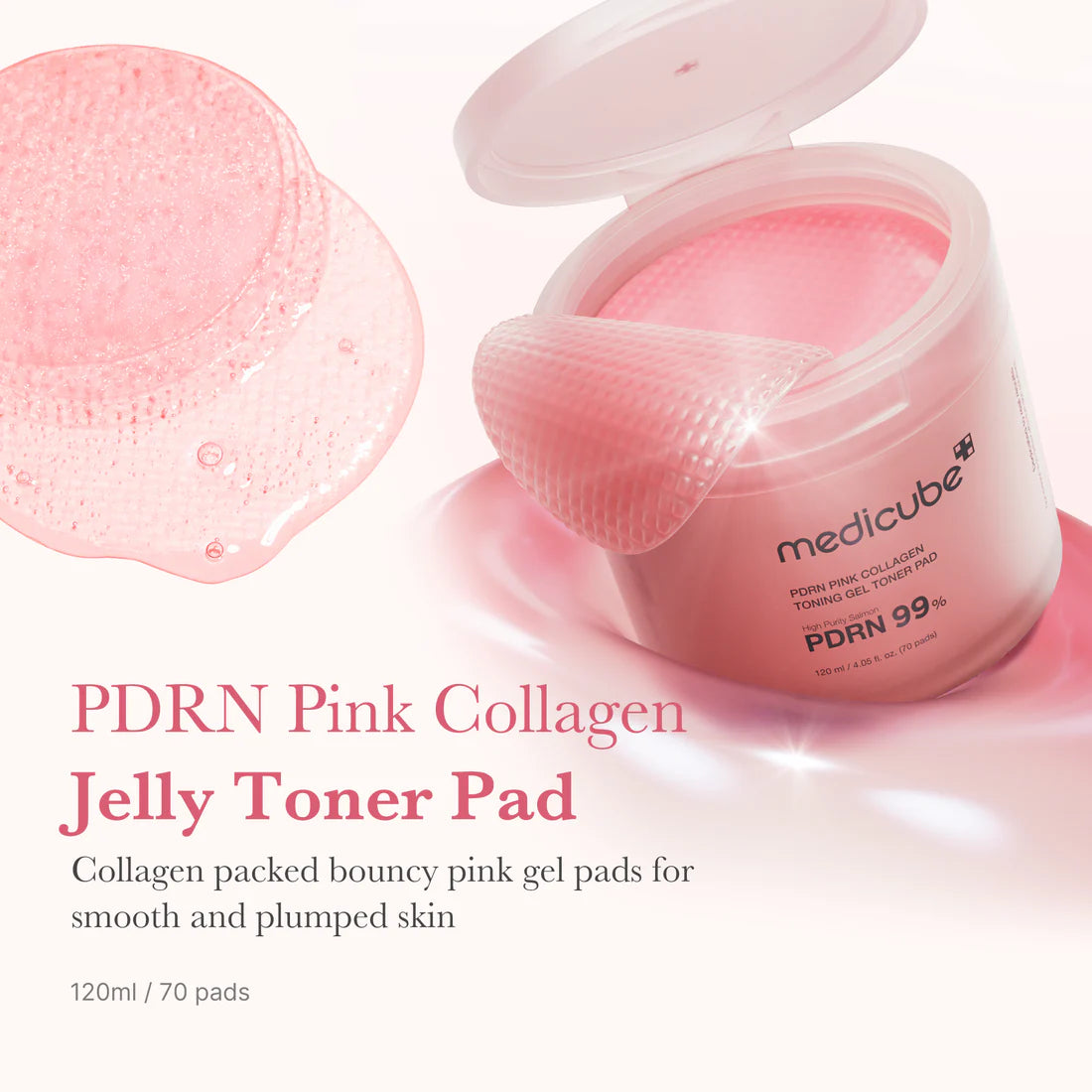 Medicube- PDRN Pink Collagen Gel Toner Pad