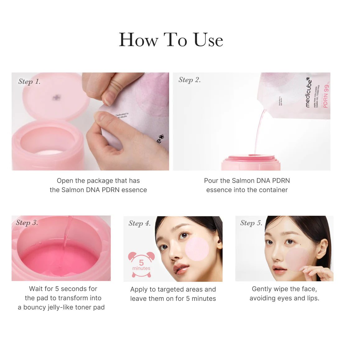 Medicube- PDRN Pink Collagen Gel Toner Pad