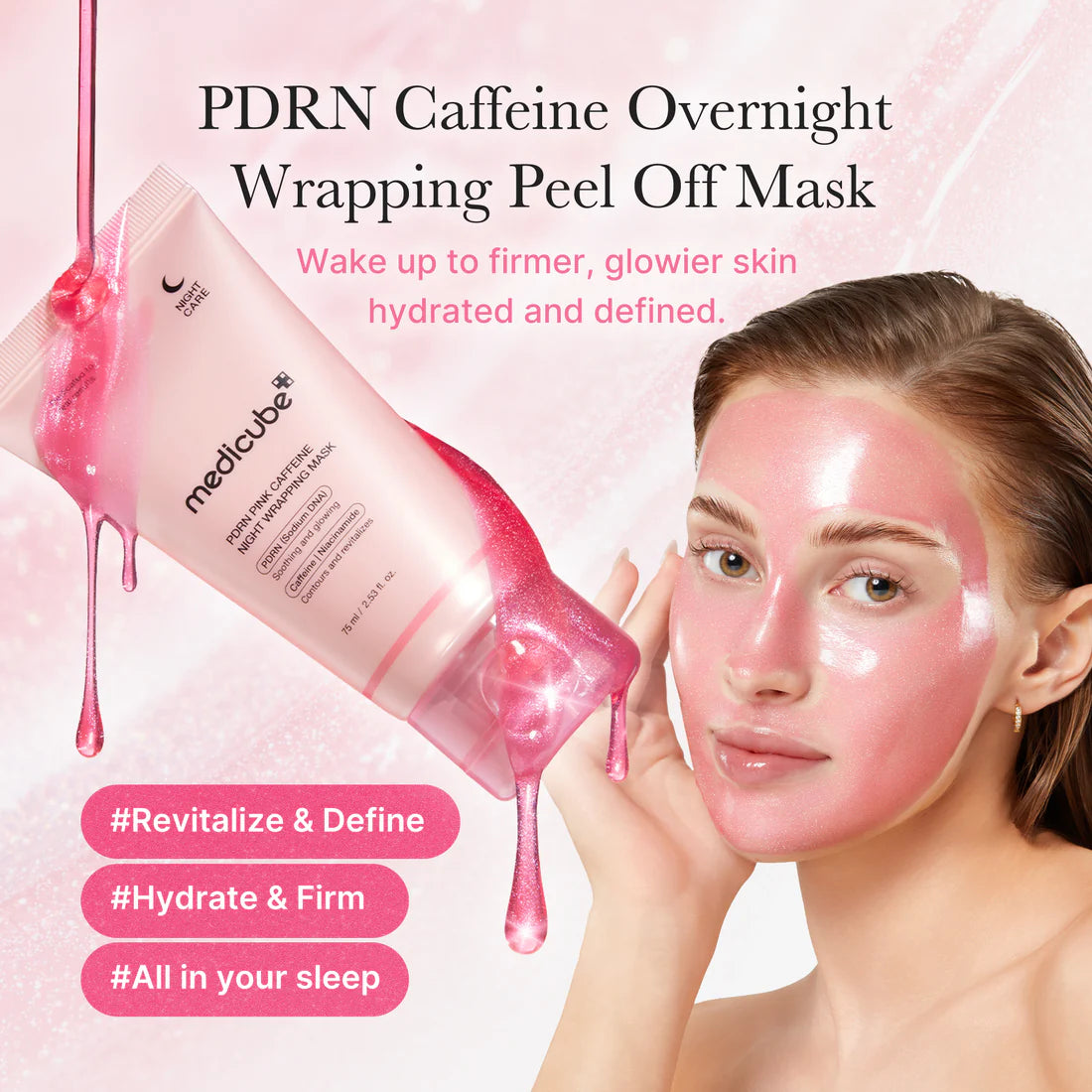 Medicube- PDRN Pink Caffeine Overnight Wrapping Mask