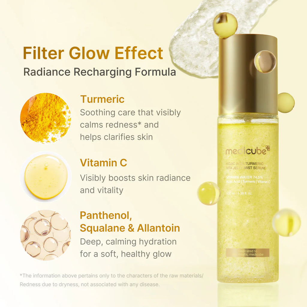 Medicube- Kojic Acid Turmeric Vitamin Gold Jelly Mist Serum