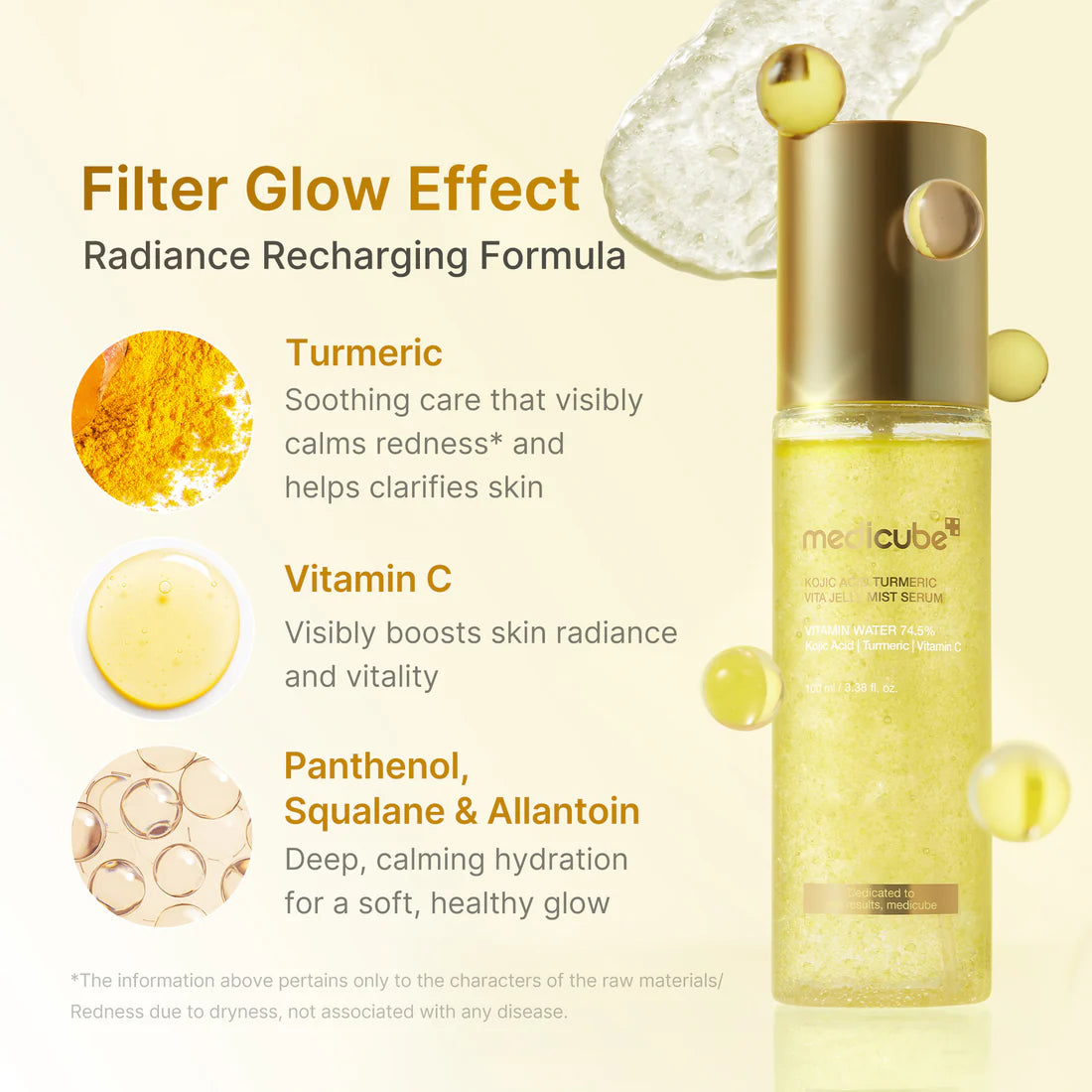 Medicube- Kojic Acid Turmeric Vitamin Gold Jelly Mist Serum