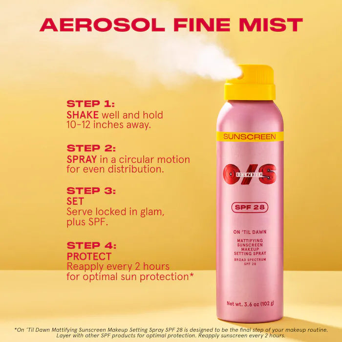 One Size- On 'Til Dawn Mattifying Sunscreen Makeup Setting Spray SPF 28 (142mL)