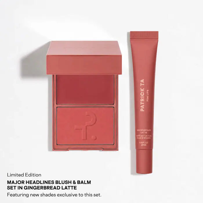 Patrick Ta- Major Headlines Double-Take Crème & Powder Blush Duo & Lip Balm (Gingerbread latte)