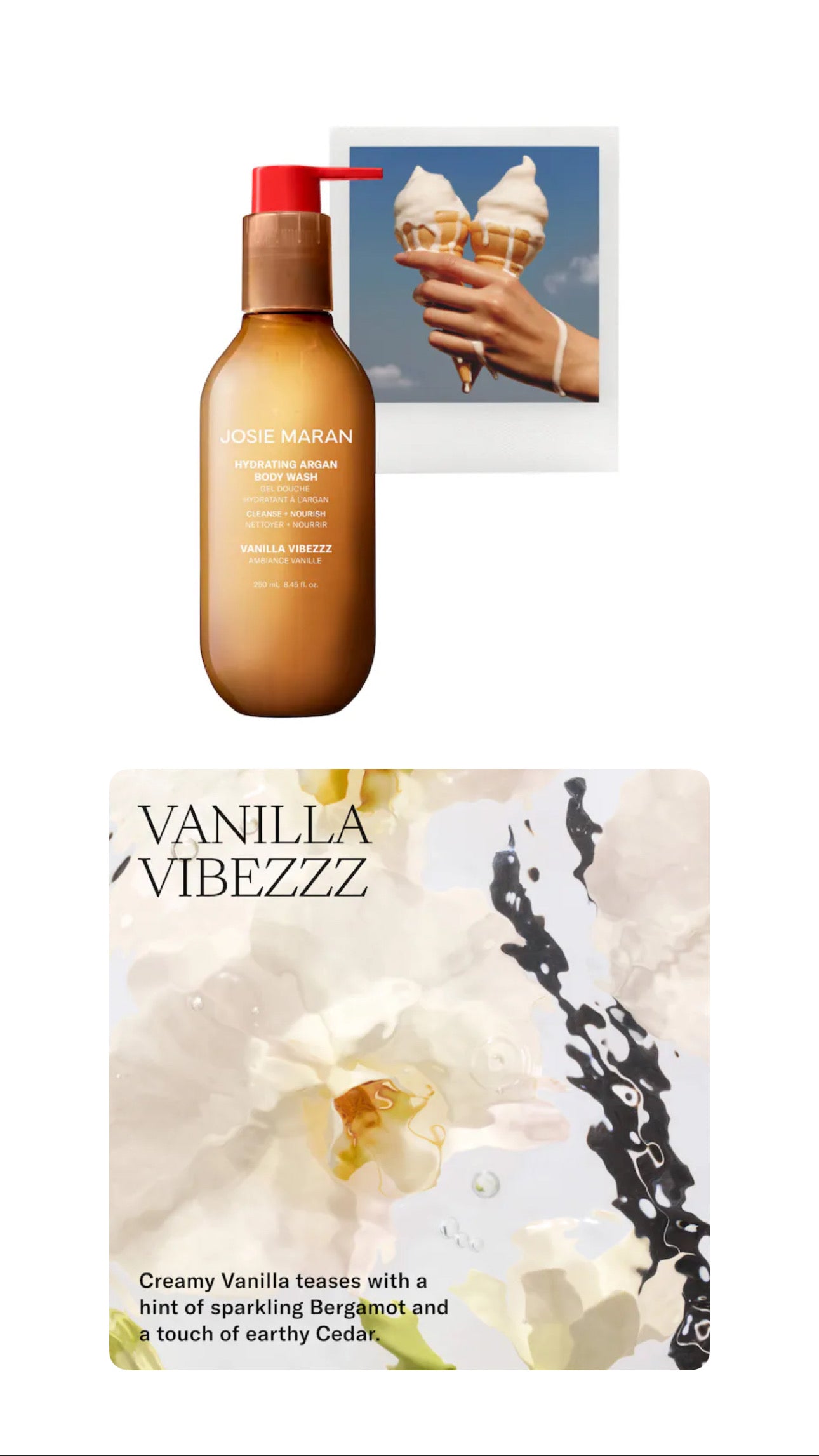 Josie Maran- Hydrating + Cleansing Argan Refillable Body Wash