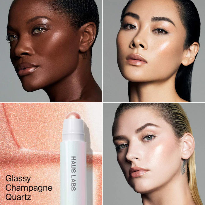 Haus labs glassy balm highlighter stick-Glassy Champagne Quartz (Champagne gold)