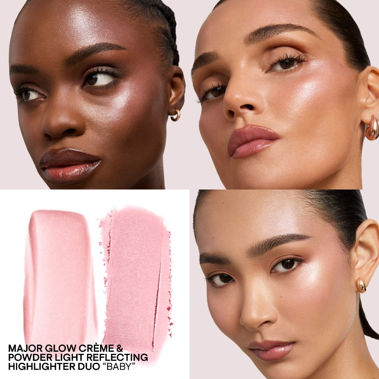 major glow creme and powder light reflecting translucent highlight duo-baby