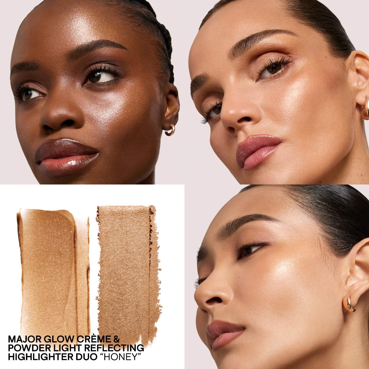 major glow creme and powder light reflecting translucent highlight duo-honey